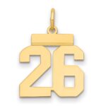 14k Small Polished Number 26 Charm