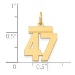 14k Small Polished Number 47 Charm - Image 4