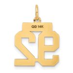 14k Small Polished Number 92 Charm - Image 3