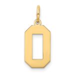 14k Medium Satin Number 0 Charm - Image 3