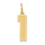 14k Medium Satin Number 1 Charm