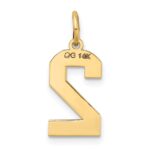 14k Medium Satin Number 2 Charm - Image 3