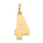 14k Medium Satin Number 4 Charm - Image 3