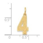 14k Medium Satin Number 4 Charm - Image 4