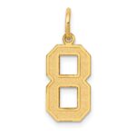 14k Medium Satin Number 8 Charm