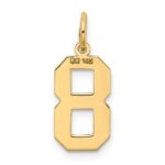 14k Medium Satin Number 8 Charm - Image 3