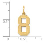 14k Medium Satin Number 8 Charm - Image 4