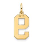 14k Medium Satin Number 9 Charm - Image 3