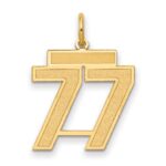 14k Medium Satin Number 77 Charm