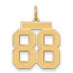 14k Medium Satin Number 88 Charm