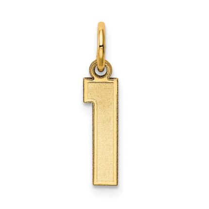14k Small Satin Number 1 Charm