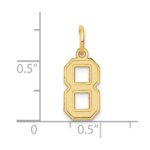14k Small Satin Number 8 Charm - Image 4
