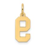 14k Small Satin Number 9 Charm - Image 3