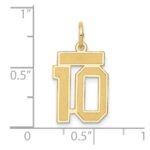 10k Small Satin Number 10 Charm - Image 2