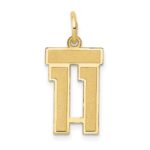 14k Small Satin Number 11 Charm