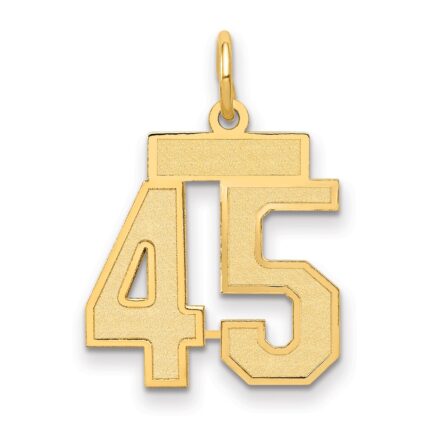 14k Small Satin Number 45 Charm