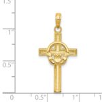 14k Polished Claddagh Cross Pendant - Image 3