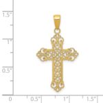 14k Fleur De Lis Cross Charm - Image 4
