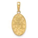 14k Solid Red Enameled Miraculous Medal Oval Pendant - Image 4