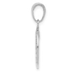 14k White Gold Polished Solid Saint Christopher Medal Charm - Image 2