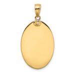 14k Polished Solid Saint Christopher Medal Oval Pendant - Image 3