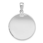 14K White Gold Polished and Satin Solid Saint Christopher Medal Round Pendant - Image 4