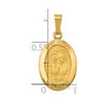 14k Polished and Satin Solid Saint Joseph Medal Oval Charm - Image 3