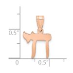 14k Rose Gold Polished Chai Pendant - Image 3