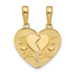 14k I LOVE YOU 2-Piece Break-Apart Heart Charm