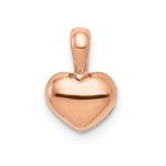 14K Rose Gold Polished Domed Concave Back Heart Charm