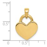 14k and White Rhodium Hollow Polished 3-D Reversible Heart Charm - Image 3