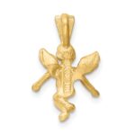 14k  3-D Satin and Diamond-Cut Angel Charm - Image 3