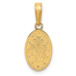 14k Polished and Satin Solid Miraculous Medal Oval Charm - Image 4