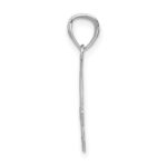 14k White Gold Solid Diamond-cut Claddagh Pendant - Image 2