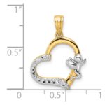 14k and White Rhodium Cherub on Heart Pendant - Image 4