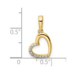 14k and White Rhodium Diamond-cut Heart Pendant - Image 4