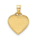 14k and White Rhodium Diamond-cut Border Heart Pendant - Image 3