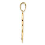 14k and White Rhodium Diamond-cut Fancy Hamsa Pendant - Image 2