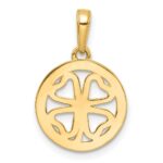 14K and White Rhodium Diamond-cut Four-leaf Clover Pendant - Image 4