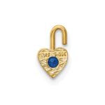 14ky September Synthetic Birthstone Heart Charm - Image 3