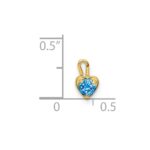 14ky December Synthetic Birthstone Heart Charm - Image 4