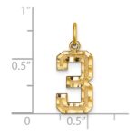 14k Medium Diamond-cut Number 3 Charm - Image 4
