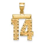 14k Medium Diamond-cut Number 14 Charm
