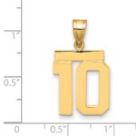 14k Medium Polished Number 10 Charm - Image 2