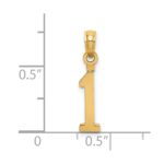 14k Polished Number 1 Pendant - Image 3