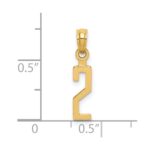 14k Polished Number 2 Pendant - Image 3