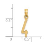 14k Polished Number 4 Pendant - Image 3