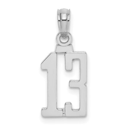 14kw Polished Number 13 Pendant