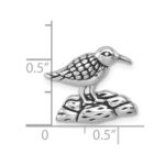 Sterling Silver Rhodium-plated Antiqued Sandpiper Chain Slide - Image 5