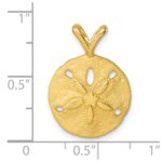 Sterling Silver Rhodium-plated Gold-tone Polished and Brushed Sand Dollar Pendant - Image 5